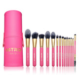 pink makeup brush set